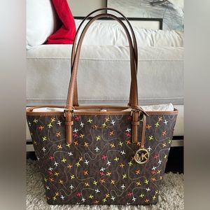 NWT Michael Kors Jet Set Airplane Print Tote